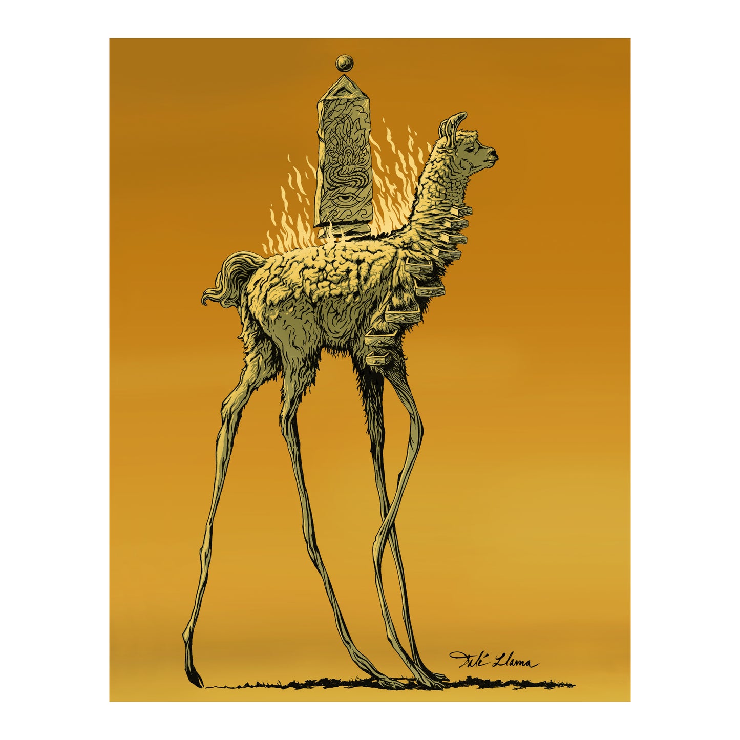 Dali Llama Surreal Print